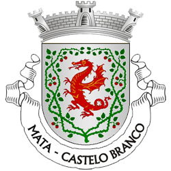 Brasão de armas: Escudo de prata, dragão alado de vermelho, realçado de ouro e, em orla, um ramo de silva, de verde, frutado de vermelho. Coroa mural de prata de três torres. Listel branco, com a legenda a negro: «MATA – CASTELO BRANCO».